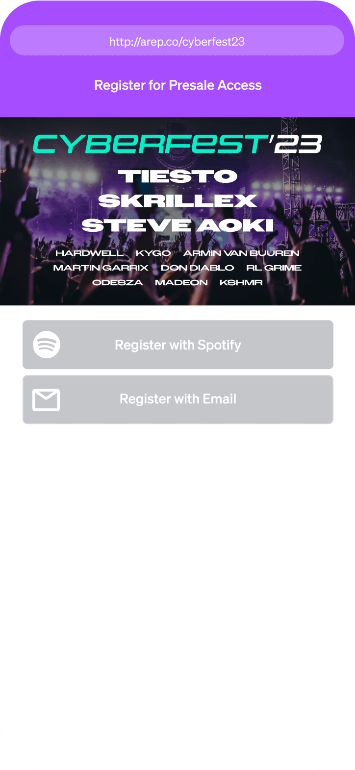 Fans register for access