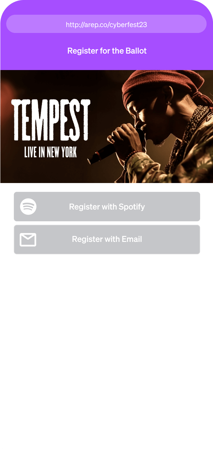 Fans register with their information