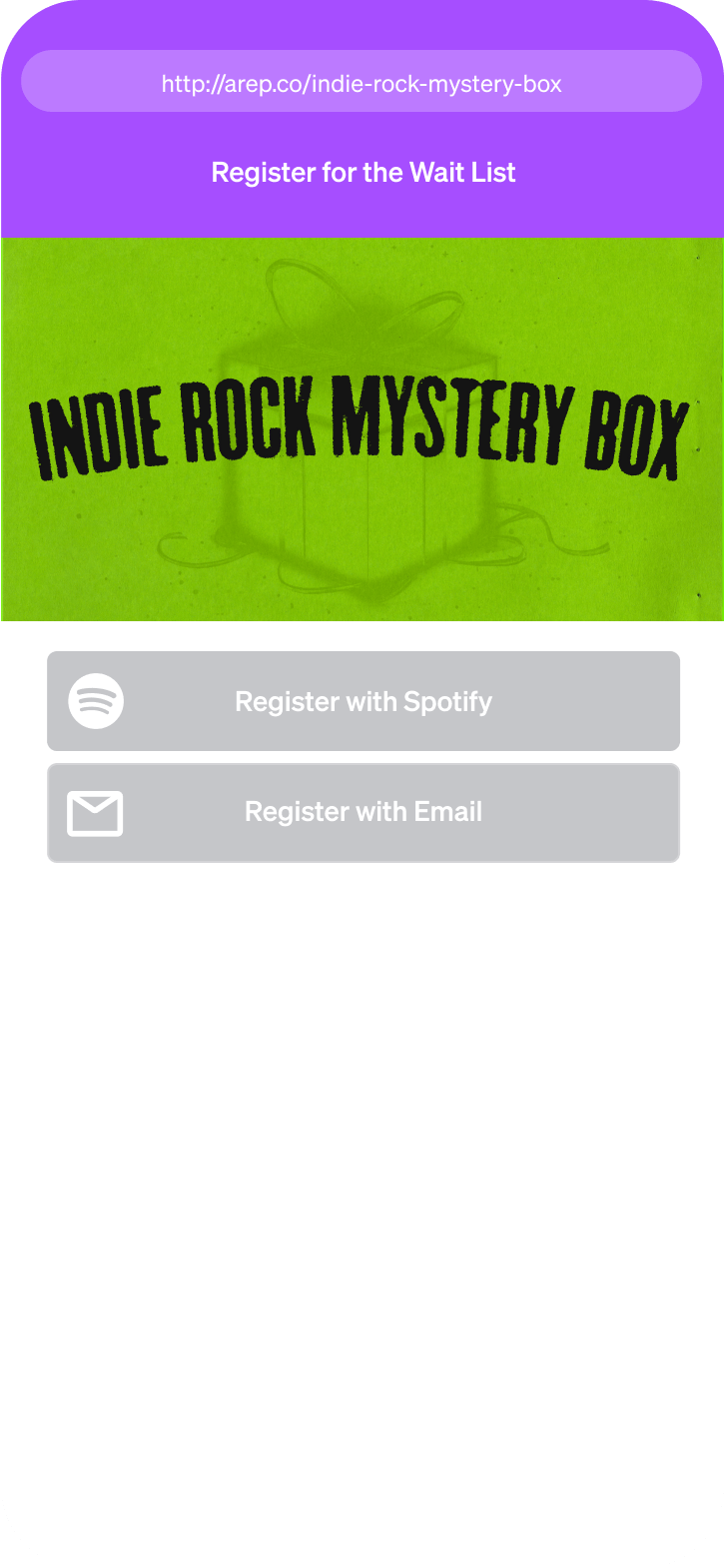 Let fans register for the list