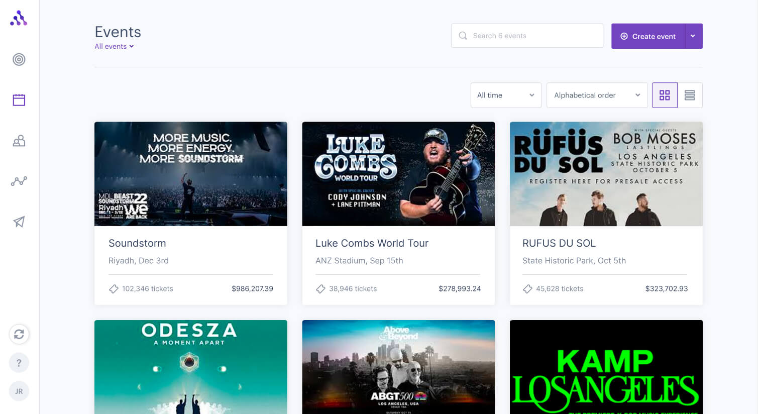 View all your events in one place