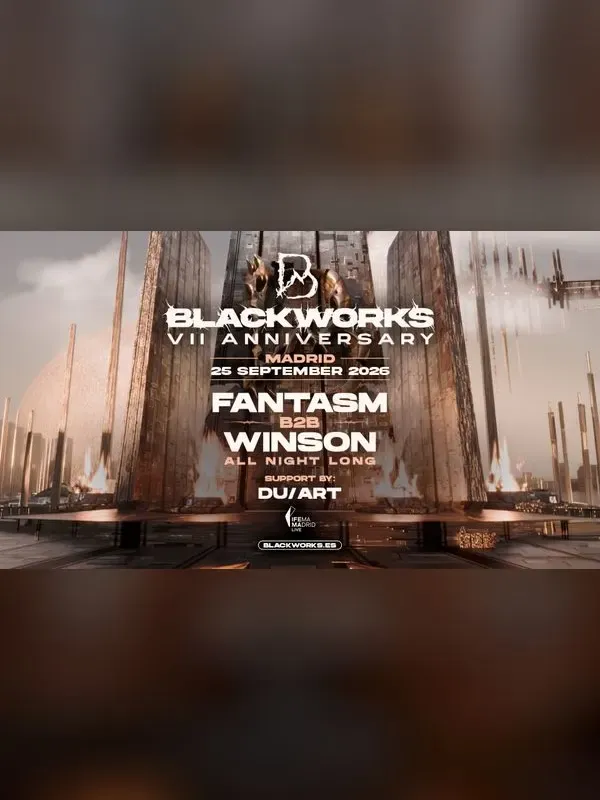 Cartel de Blackworks Bilbao: 6EJOU, Obscure Shape, Skryption, Aiden, Vendrue