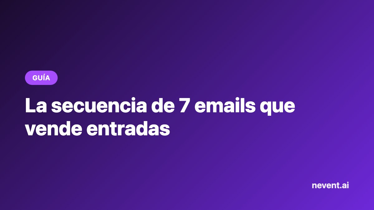 Portada de la guía: la secuencia de 7 emails que vende entradas